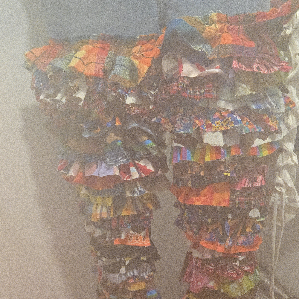 Colorful Patchwork Ruffle Pants